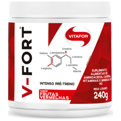 V-Fort - Sabor Frutas Vermelhas - Pote 240g - Vitafor